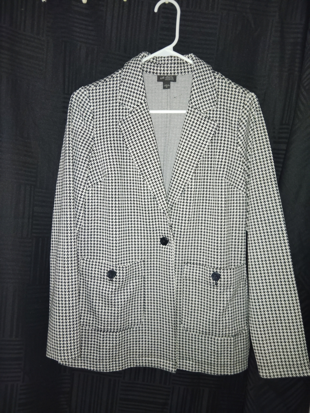 J. Jill Black and White Houndstooth Blazer